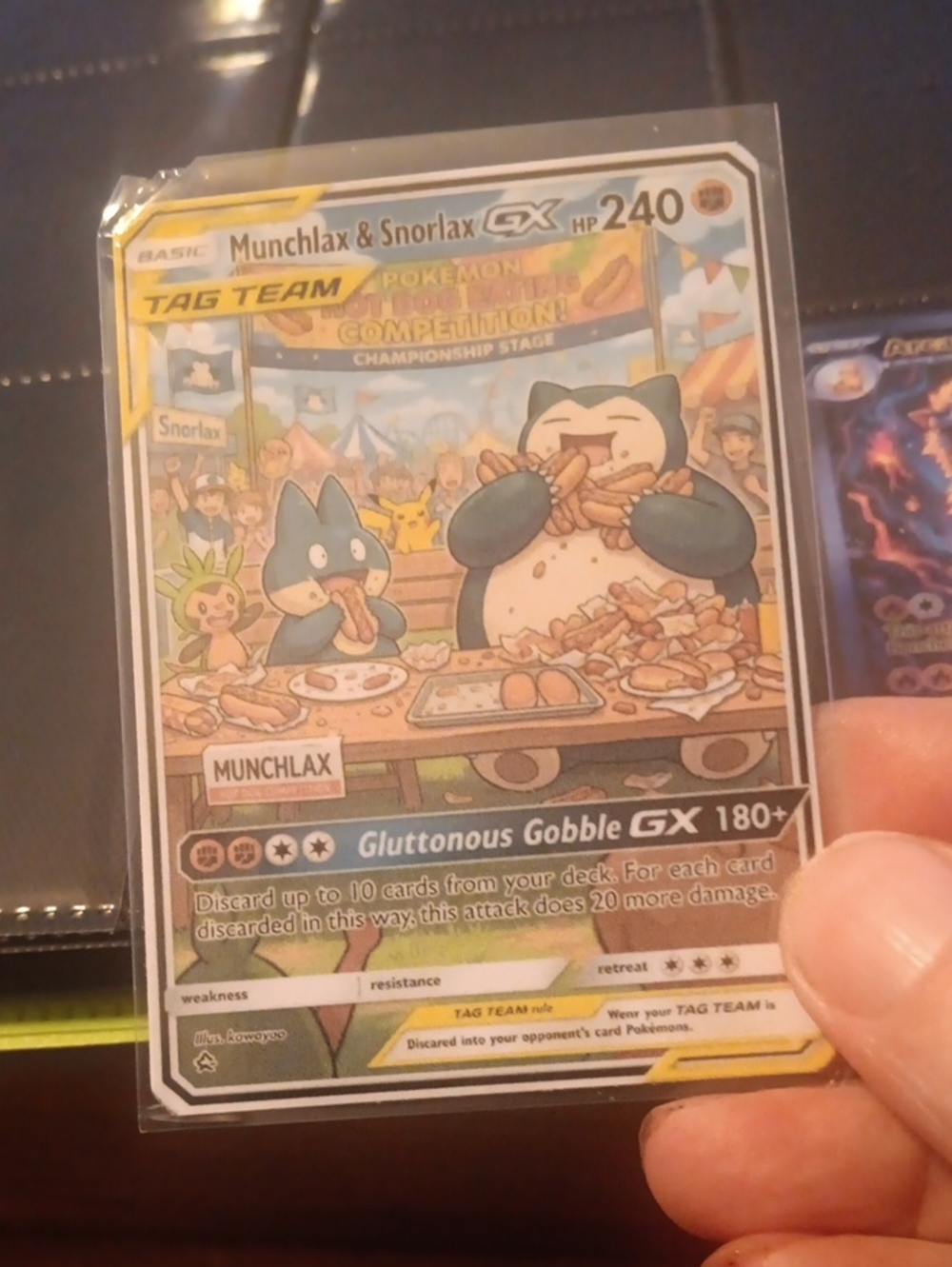 Munchlax & Snorlax GX Tag Team Card – Blue/White Artwork